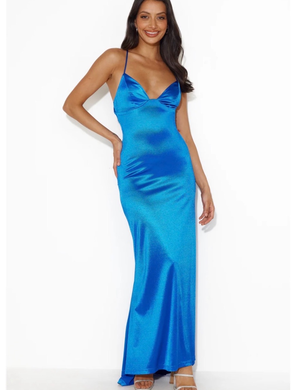 Hello Molly EVENTS OF CLASS SATIN MAXI DRESS BLUE